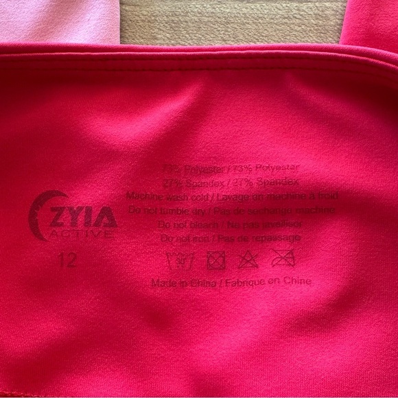 Zyia Active Popsicle pink reflective stripe Light N Tight  Leggings women's 12 - Picture 6 of 6